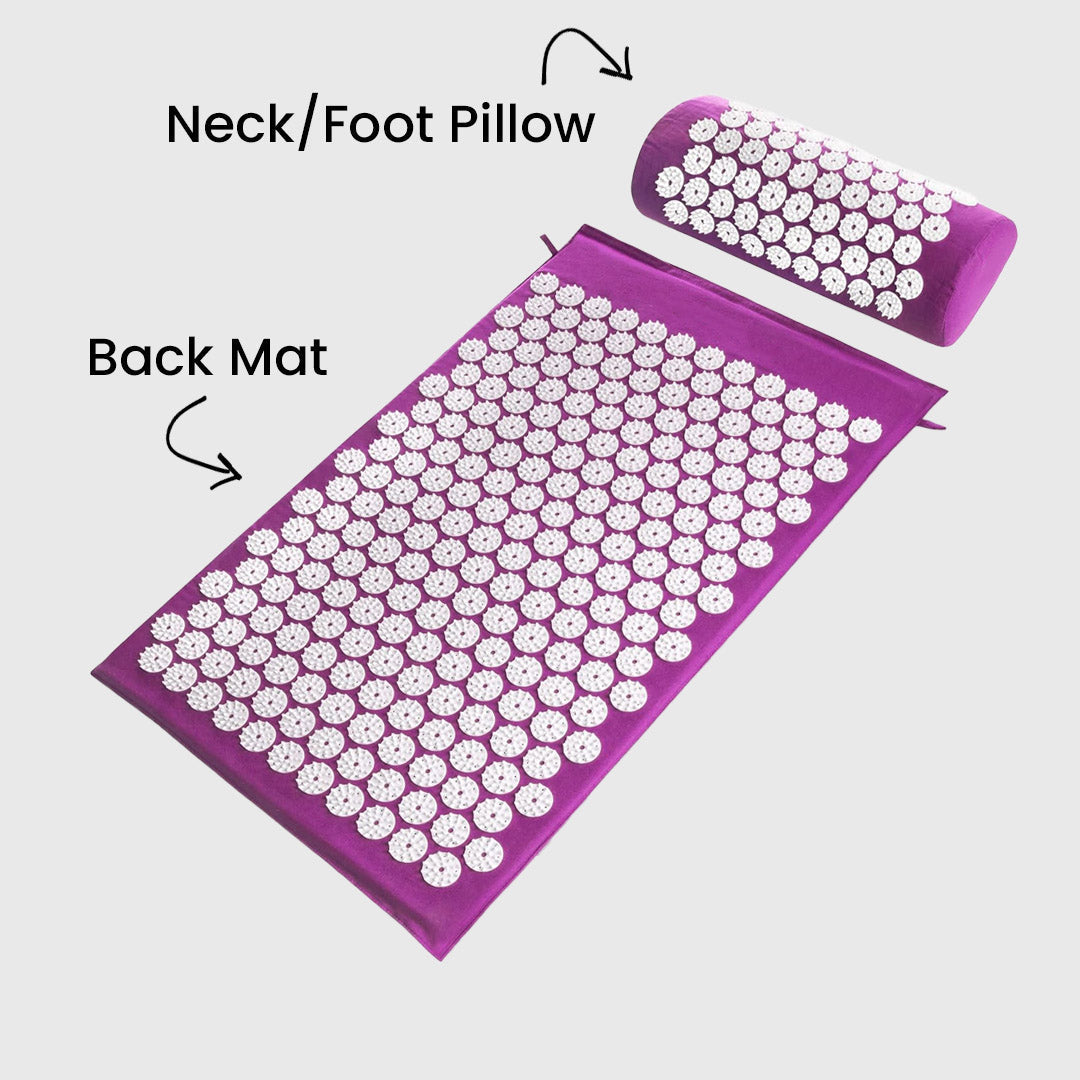 Neck & Back Acupressure Mat + Pillow Set