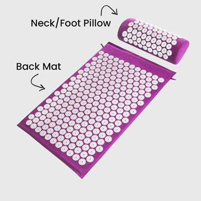Neck & Back Acupressure Mat + Pillow Set